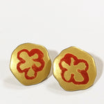 Gold Metallic Fleur Earrings