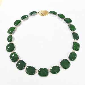 Emerald Green and Gold Necklace