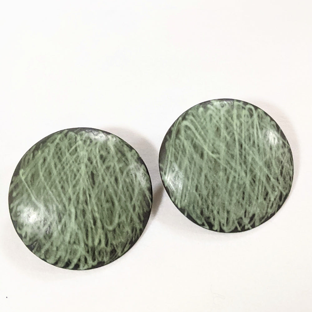 Medium Grass Disc Earrings