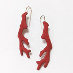 Medium Red Coral Earrings