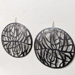 Large Organic Disc Earrings with Gold Wires