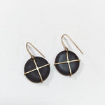 Black and Gold Cloisonné Earrings On Gold Wires