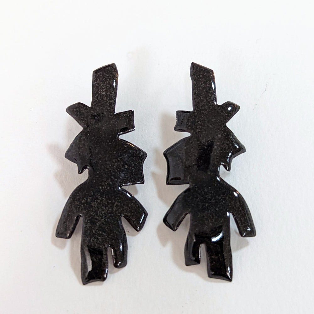 
                
                    Load image into Gallery viewer, Large Japanese Calligraphy Earrings
                
            