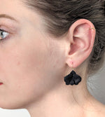 Small Black Orchid Earrings