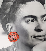 Orange Rose Earrings