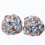 White and Orange Rose Earrings