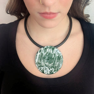 Large Green Disc Pendant