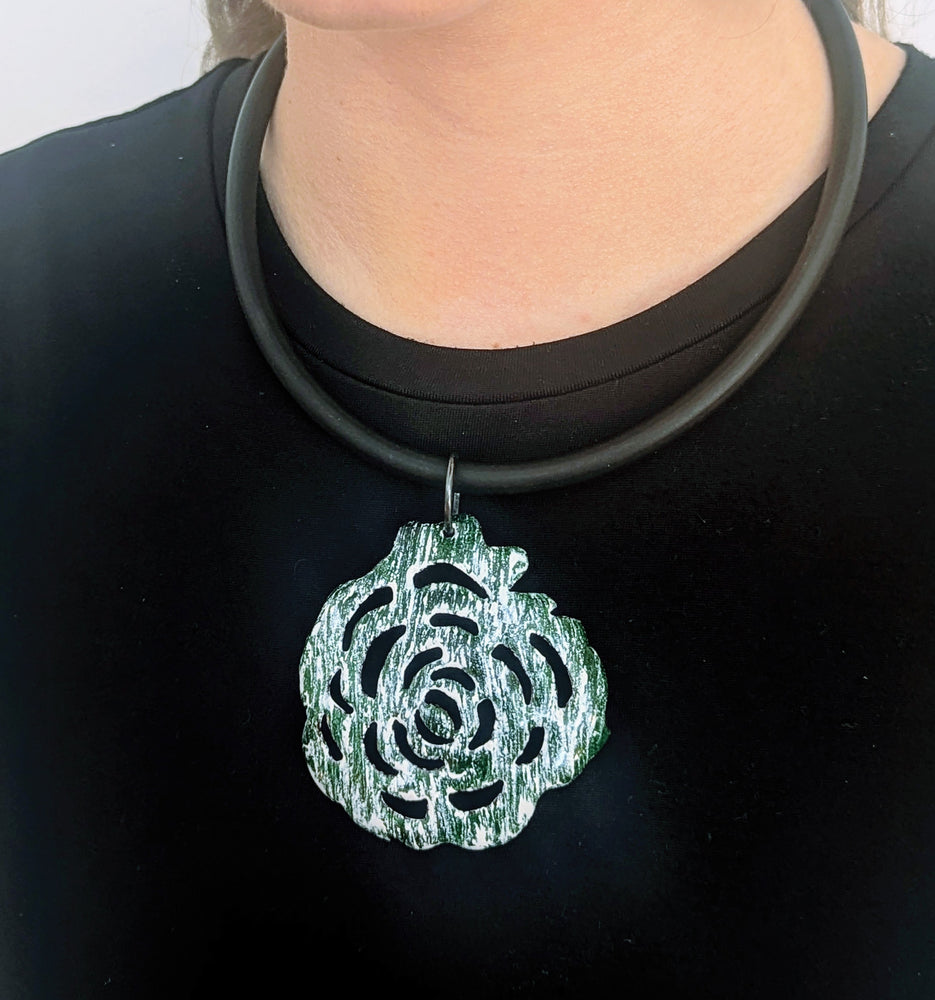 Green Rose Pendant