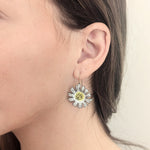 Daisy Earrings on Gold Ear wires