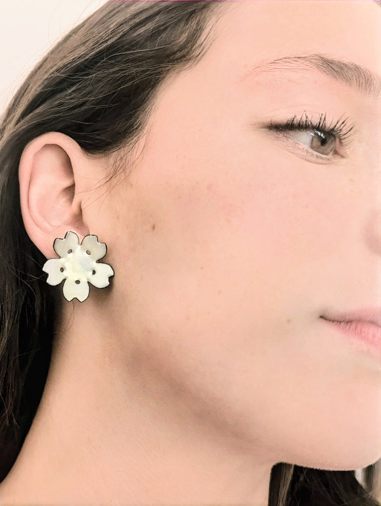 Pale Gold Cherry Blossom Earrings