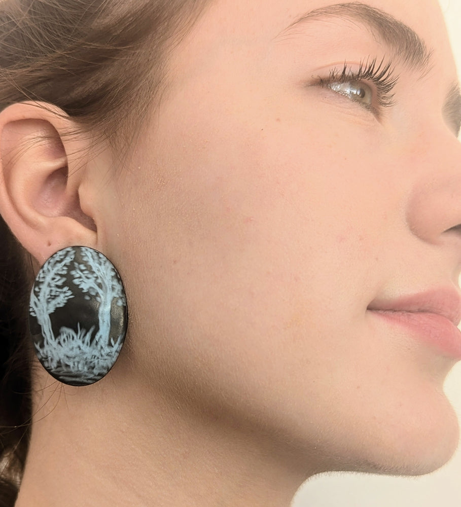 Small Baroque Landscape Earrings