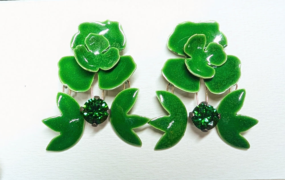 Glowing Green Earrings