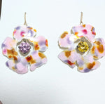 Transparent Watercolor Flower Earrings