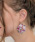 Opaque Watercolor Flower Earrings
