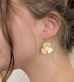 Peachy Pink Double Flower Earrings