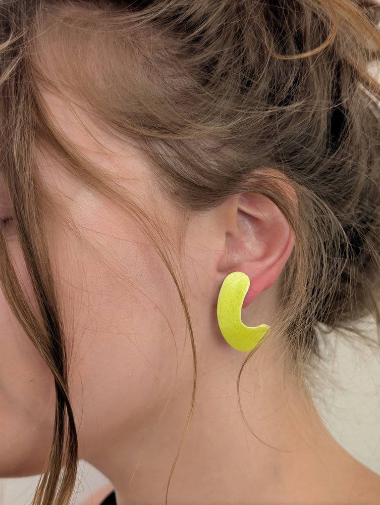 Acid Yellow Swoop Earrings