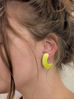 Acid Yellow Swoop Earrings