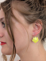 Acid Yellow Magnolia Earrings