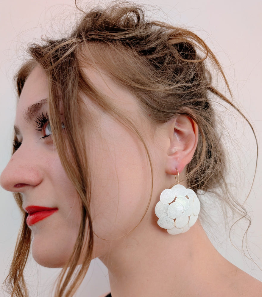 Domed opalescent Pebble Earrings
