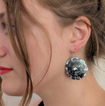 White White Hand Painted Earrings
