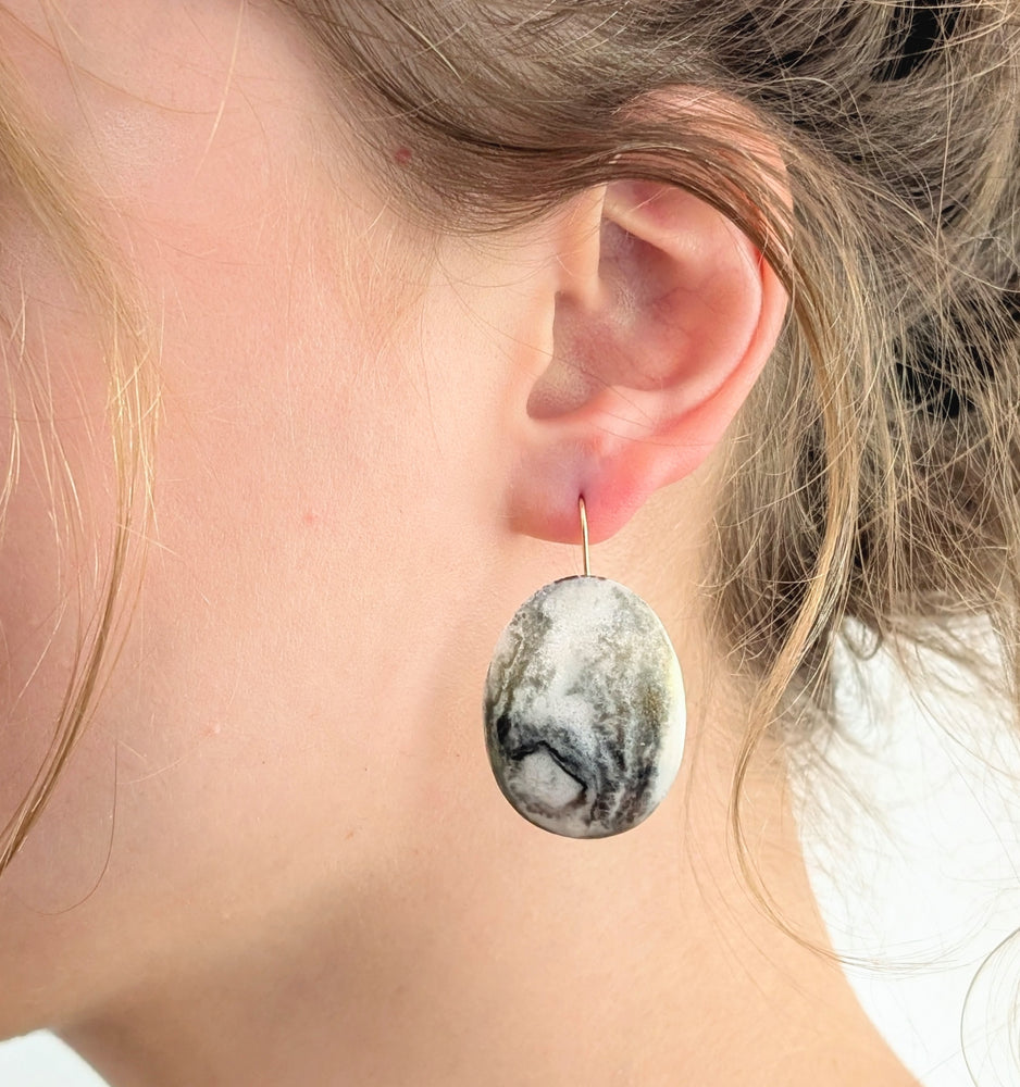 Oval Moss Earrings