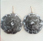 White White Hand Painted Earrings