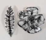 Asymmetrical Leaf and Flower Earrings