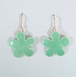 Small Minty Green Cheeky Flower Earrings