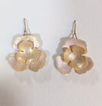 Peachy Pink Double Flower Earrings