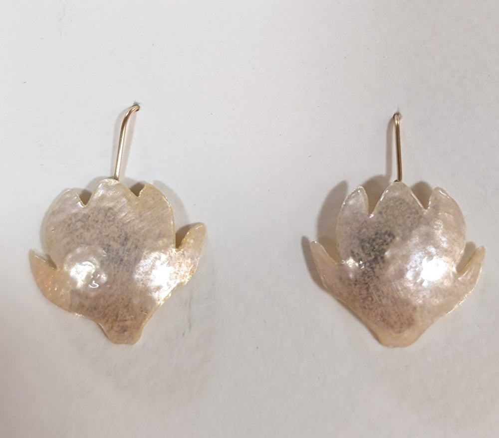 Peachy Pink Magnolia Earrings