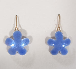 Small Blue Cheeky Flower Earrings