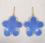 Large Blue Cheeky Flower Earrings