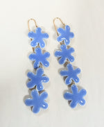 Blue Cascading Flower Earrings