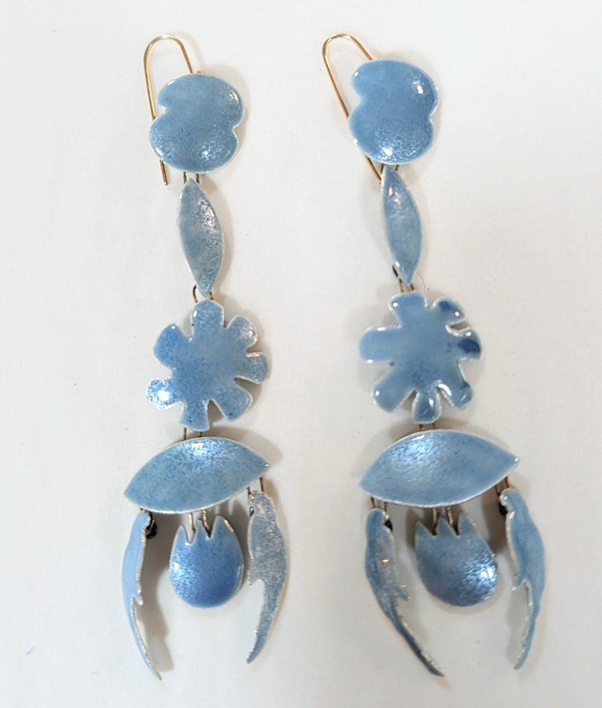 Moody Blue Chandelier Garden Earrings