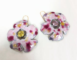 Opaque Watercolor Flower Earrings