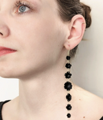 Black Flower Drop Earrings