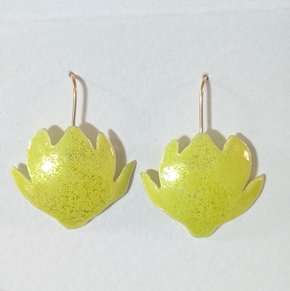 Acid Yellow Magnolia Earrings