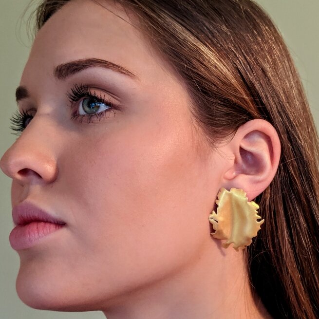 Gold Peony earrings