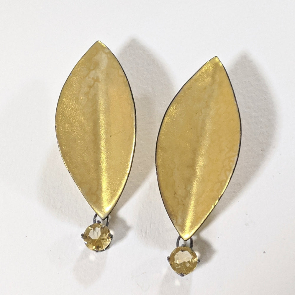 Gold on gold earrings