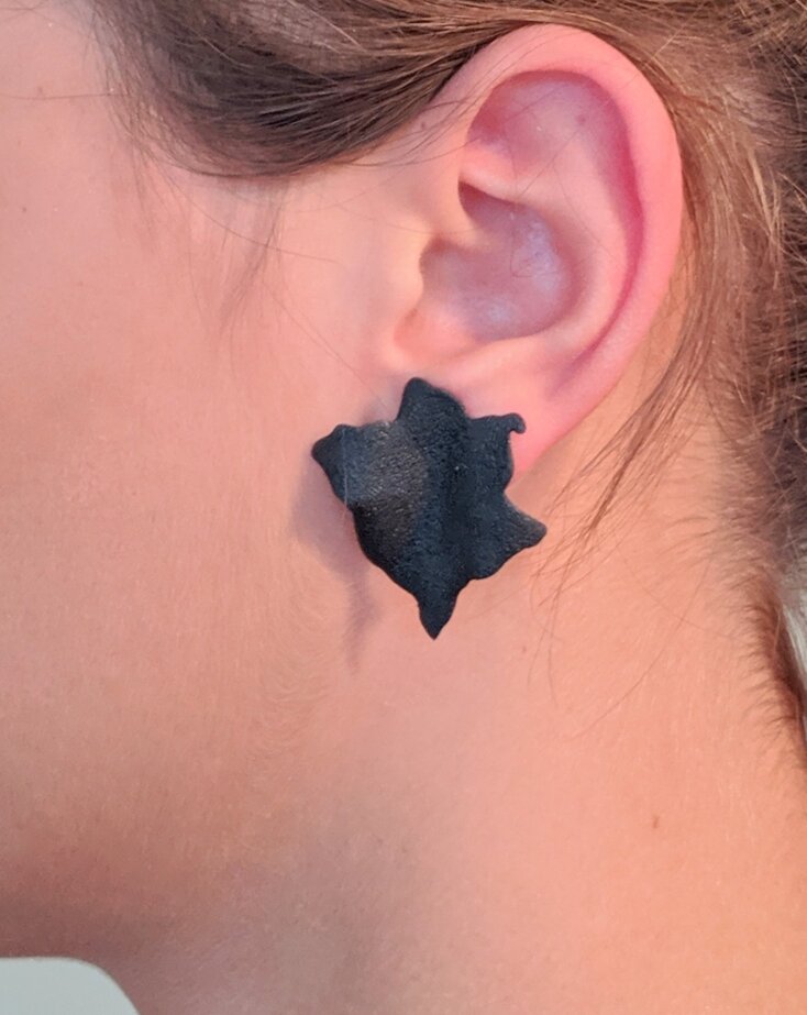 Black Rose Petal Earrings