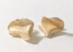 Peachy ruffle post earrings