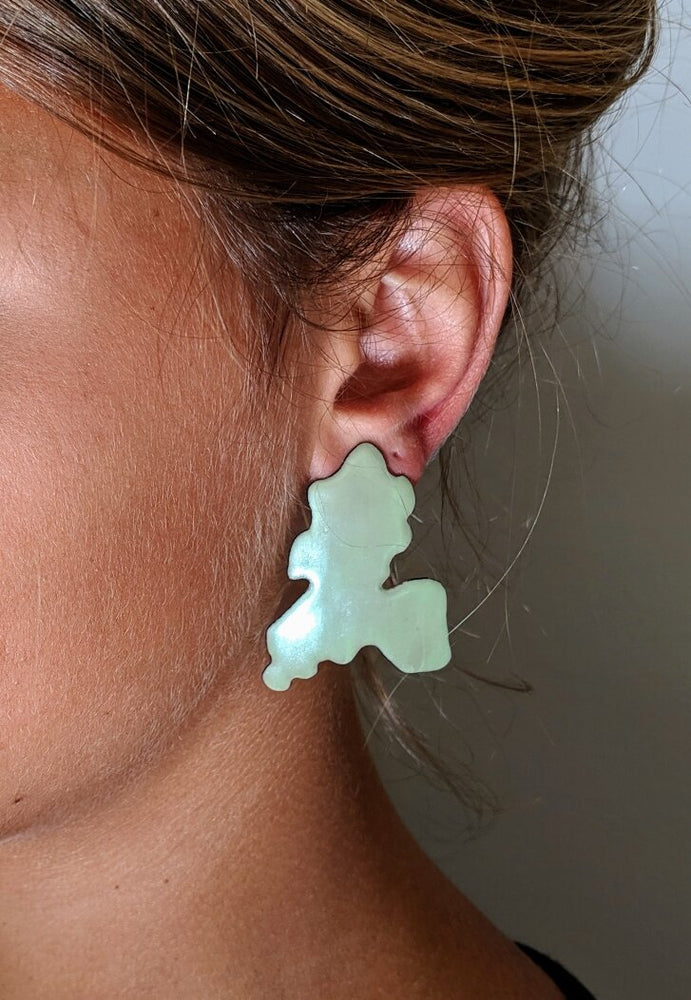 Green Glow Blob earrings