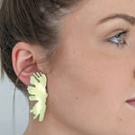Large Yellow Rorschach Earrings