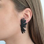 Large Black Inkblot Earrings