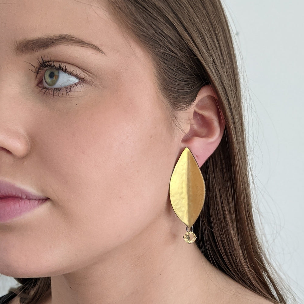 Gold on gold earrings