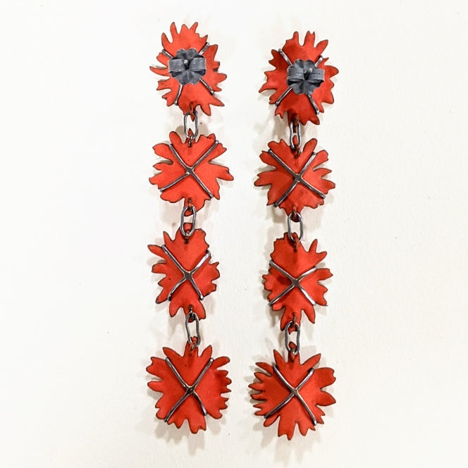 
                
                    Load image into Gallery viewer, Cascading Red Earrings
                
            