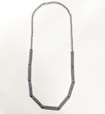 Riveted Oxidized Silver Long Necklace