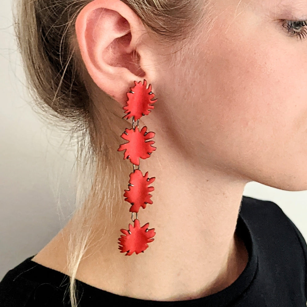 
                
                    Load image into Gallery viewer, Cascading Red Earrings
                
            