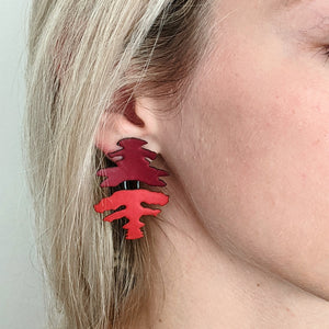 
                
                    Load image into Gallery viewer, Maroon and Red Rorschach Earrings
                
            