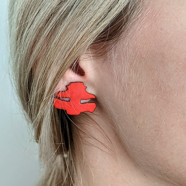 
                
                    Load image into Gallery viewer, Red Rorschach post earrings
                
            